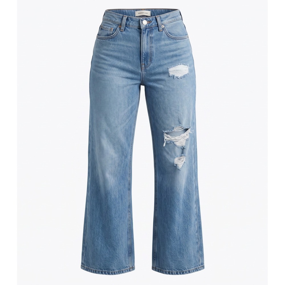 Levi's Jeans Women 25 Blue '94 Baggy Wide Leg Distressed Take Chances